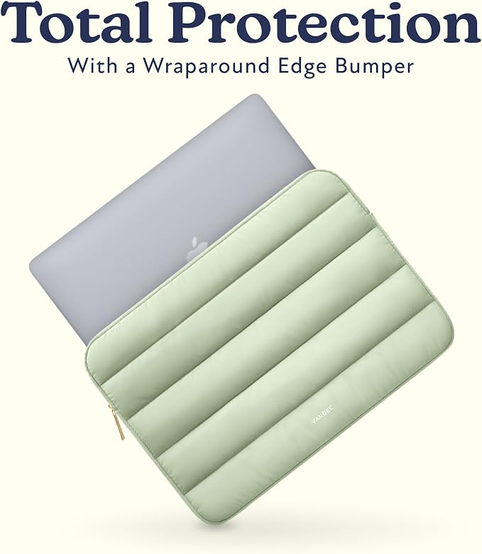 Vandel Puffy Laptop Sleeve Case for 13-14 inch Laptop Sleeve Bag Case 13.3 Inch with Zipper Pocket, Compatible with MacBook Air 13, Pro 14/13 iPad Pro 12.9, HP Dell ASUS, Computer Bag Cover