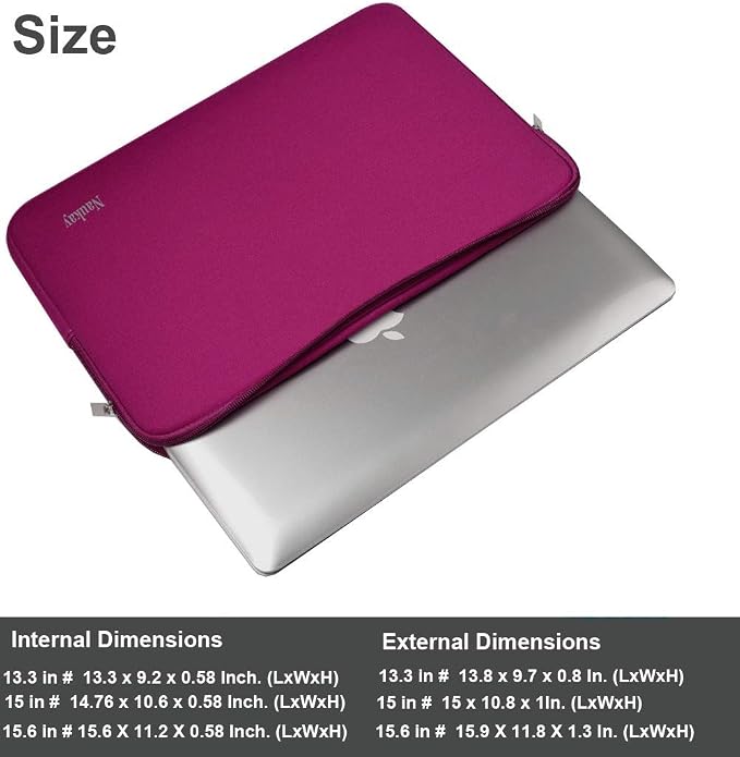 Laptop Sleeve,13-13.3 Inch Resistant Neoprene Laptop Sleeve/Notebook Computer Pocket Case/Tablet Briefcase Carrying Bag Compatible with MacBook Pro,MacBook Air,Notebook Computer-(Wine Red)
