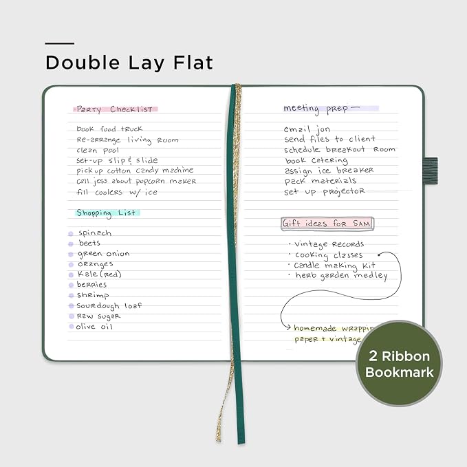 &And Per Se Lined Hardcover Notebook – A5 5.7"x8" College Ruled, 160 Pages, 100gsm Thick Paper – Aesthetic Journal for Women, Gift-Ready Planner, Everyday Writing Notebook (Celestial Green)