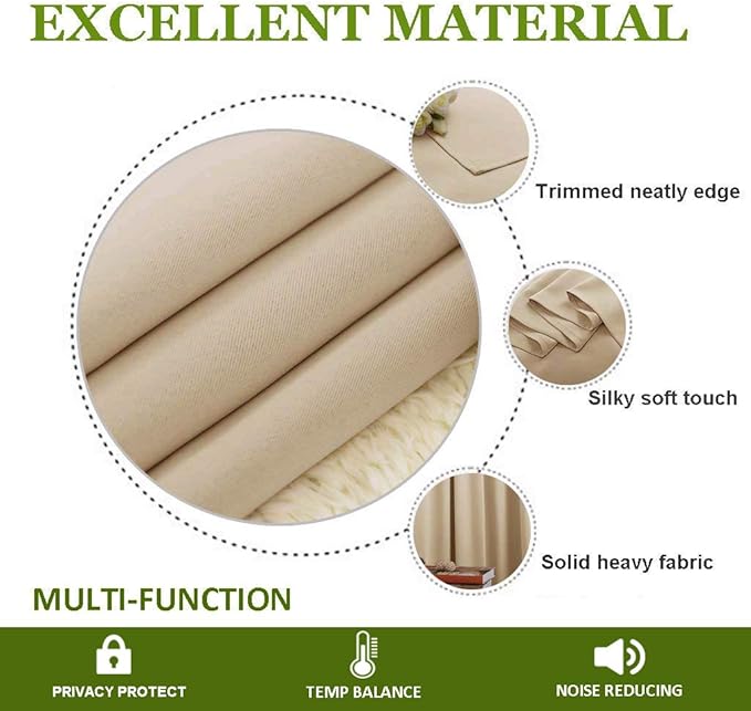 NICETOWN Sliding Door Blinds Window Treatment, Wide Energy Save Thermal Insulated Patio Glass Door Drape for Dining Room, Guest Room (1 Piece, Biscotti Beige, W70 x L72)