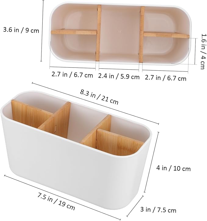 STOBOK Desktop Organizer Caddy Modern Plastic Pen Holder for Desk Aesthetic Tabletop Storage Versatile Office Supplies Easy Maintenance Detachable Design