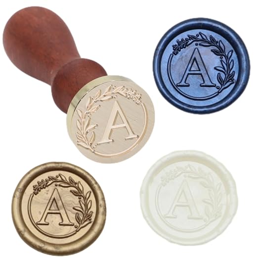732 Pcs Sealing Wax Stamp Kit with Electric Wax Seal Warmer, Initial Alphabet A Seal Stamp, 28 Color Assorted Waxseal Beads, Spoon, Letter Sealingwax Kit (A)