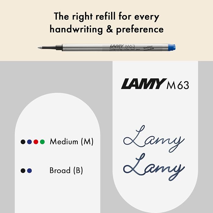 Lamy 2000 black - elegant rollerball pen in robust fibreglass barrel - perfectly balanced & in line width M M 63 rollerball refill in black