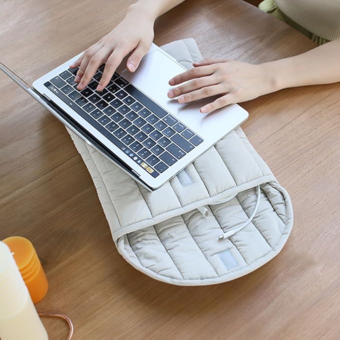Puffy Laptop Sleeve 11-12 Inch Grey, Protective Carrying Case for Men and Women, Cute Case Bag Compatible with 11 and 12 Inch Laptops, 10.9" Ipad 10, 10.2" Ipad 7 8 9 in Cover