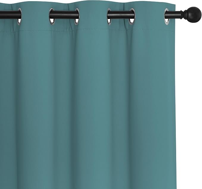 NICETOWN Door Curtain for Closet Doors 80 Inches Long 1 Panel, Blackout Doorway Curtain for Open Closet Bedroom, Room Divider Living Room for Privacy (Sea Teal, 1 Panel, 46W x 80L)