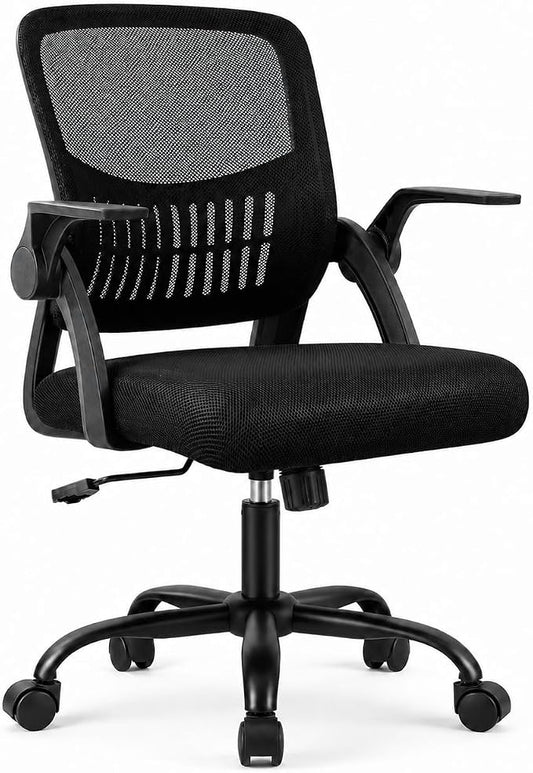 Ergonomic Office Chair, Home Office Desk Chair, Breathable Mesh Desk Chair with Adjustable Lumbar Support and Flip-up Armrests, Game Chairs, 360° Swivel Desk Chairs for Conference, Meeting Room(Blank)