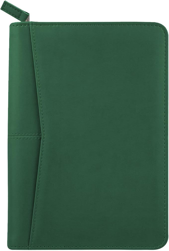 Junior Padfolio Portfolio with 5 x 8 Writing Pad, A5 Business Portfolio Binder Folder Organizer Multi-Function Combination Case for Men Women, Dark Green