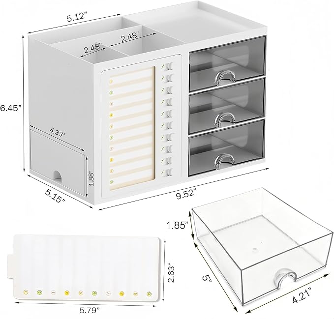 Desk Organizer with Drawer, Stationery Pencil Pen Holder for Desk, Multi-functional Desk Organizers and Accessories, Workspace Organizers for Office School Home Supplies