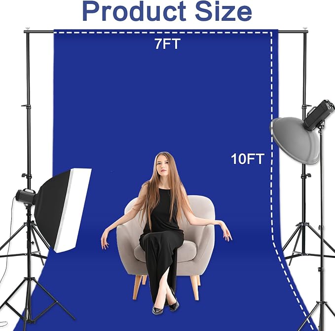 GFCC 7x10FT Royal Blue Backdrop Background Blue Photo Background Photography Backdrop for Photoshoot Screen for Video Recording Picture