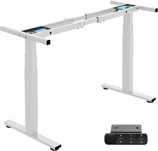TOPSKY Dual Motor 3-Stage Standing Desk Frame, Electric Height Adjustable Sit Stand Desk Legs for DIY Table Tops up to 80” x 31.5”, 300 lb Heavy Duty Capacity with Memory Controller, White Frame Only