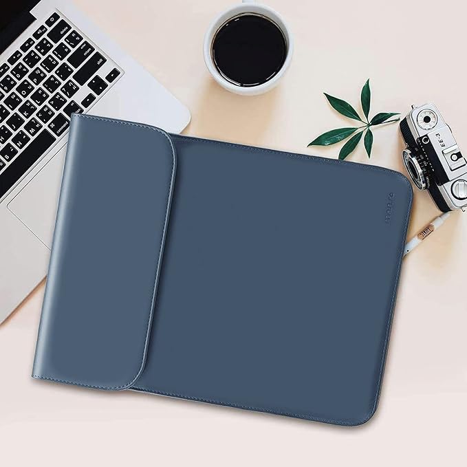 MOSISO Laptop Case 13.3 inch, 13-13.3 inch Laptop Sleeve Compatible with MacBook Neo 13 A18 Pro A3404 /Air 13/Pro 13/Pro 14 M5 M4 M3 M2 M1, Faux Suede Leather Case with Small Bag, Peacock Blue
