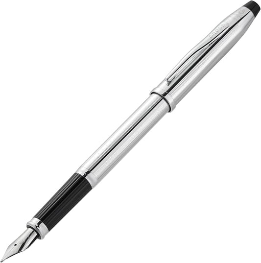Cross Century II Lustrous Chrome Medium Nib Fountain Pen - Professional Pen for Everyday Use - Smooth Writing - Comfortable Grip - Black Ink - Durable Construction - Includes Gift Box