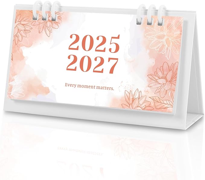 KONVINIT Small Desk Calendar 2025-2027, Aesthetic 2026 Desk Calendar - 6.3" x 3.1" - Runs From July 2025 Until June 2027, 24 Months Mini Desktop Calendar for School, Home and Office Supplies