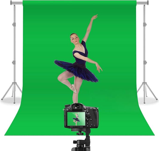 10X12ft Green Screen Backdrop for Photography | Chromakey Polyester Foldable Greenscreen Background,Green Screen Fabric for Streaming, Photography,Video Editing, Podcasting