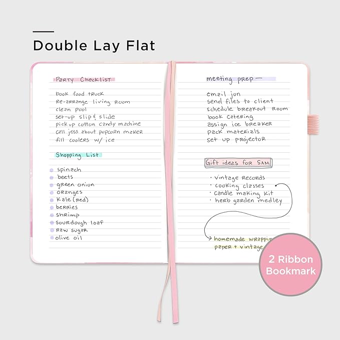 &And Per Se Lined Hardcover Notebook – A5 5.7"x8" College Ruled, 160 Pages, 100gsm Thick Paper – Aesthetic Journal for Women, Gift-Ready Planner, Everyday Writing Notebook (Black)