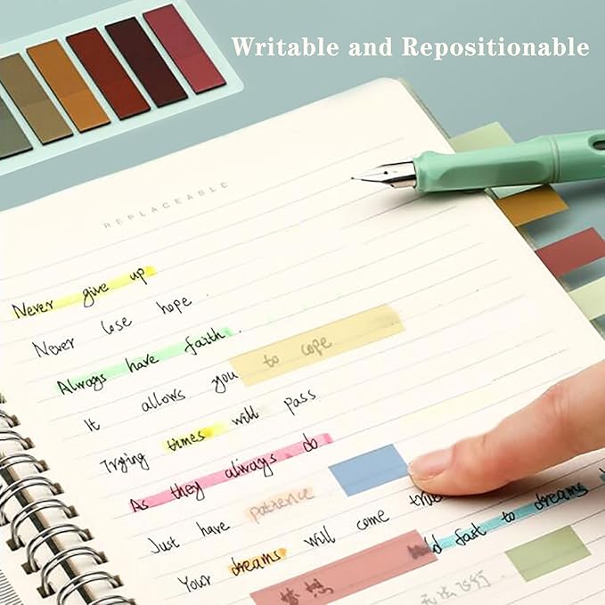 ELII 600 Pcs Index Tabs Page Markers,Transparent Sticky Notes,Book Page Tabs, Writable and Repositionable StickyTabs