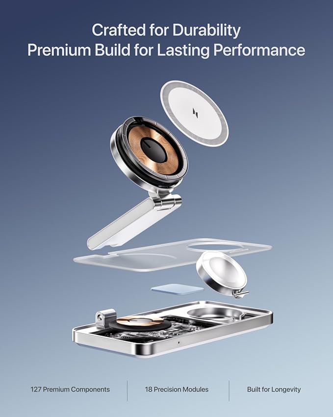 3 in 1 Wireless Charging Station with Qi2 Magnetic Charger for iPhone 16 Pro/16/16 Pro Max/15 Pro/15/15 Pro Max, for Apple Watch 9/Ultra 2/SE/8/7/6/5/4/3/2, for AirPods Pro/Pro 2/3 (whire)