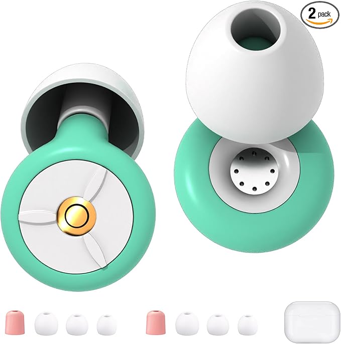 Ear Plugs for Sleeping Noise Cancelling, 24-30dB Ear Plugs for Noise Reduction, Hearing Protection, Silicone Soft Reusable EarPlugs for Sleep, Concert, Focus with Case & 4 Pair Eartips