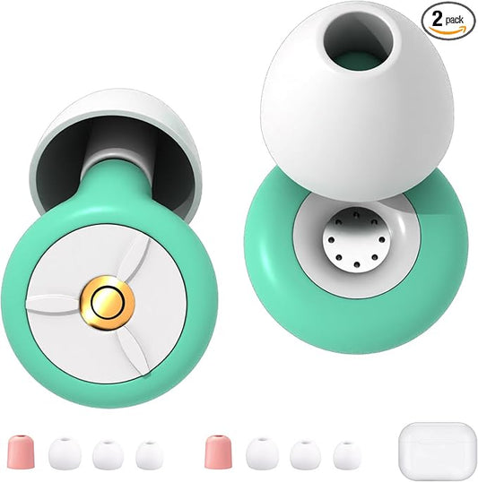 Ear Plugs for Sleeping Noise Cancelling, 24-30dB Ear Plugs for Noise Reduction, Hearing Protection, Silicone Soft Reusable EarPlugs for Sleep, Concert, Focus with Case & 4 Pair Eartips