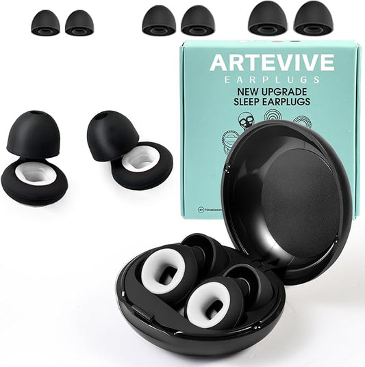 Artevive Earplugs Motorcycle.Ear Plugs for Sleeping Noise Cancelling 35dB Noise Reduction、Reusable Ear Plugs,Super Soft for Motorcycles Cycling、Sleeping、Work、Travel(White Inner Ring)