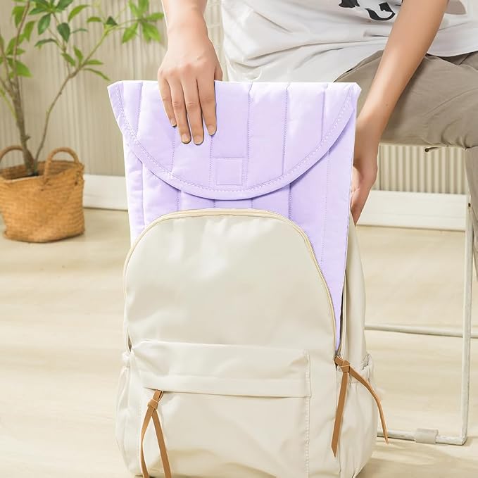 Puffy Laptop Sleeve Set 11-12 Inch Purple, Protective Carrying Case for Men and Women, Cute Case Bag Compatible with 11 and 12 Inch Laptops, 11" iPad pro, 11" iPad Air, 10.9"/10.2" Ipad in Cover