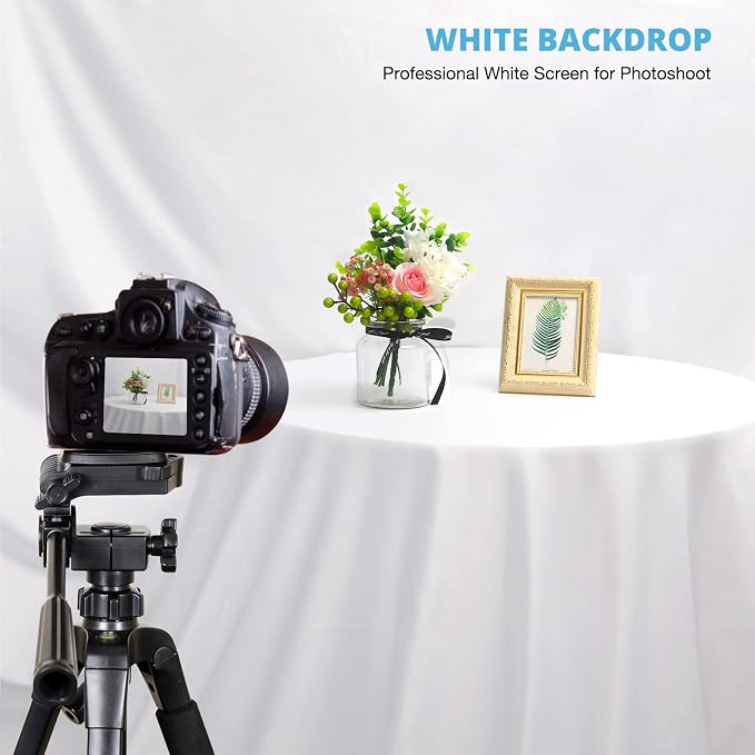 Aimosen 10x10 FT White Backdrop Background for Photography, Large Pure Photo Backdrop Curtain Drapes, High Density Screen Backdrops for Party Portrait Photoshoots Booth Video Studio