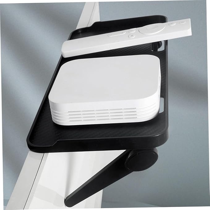 COHEALI Tv Screen Top Storage Shelf with Non-slip Surface and Perforated Design for Flat-screen Tvs and Computer Monitors Black Desktop Organizer for Media Devices and Office Use