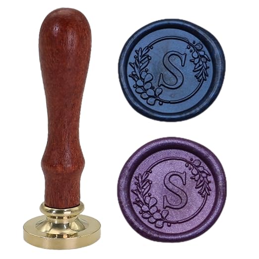 Initial Alphabet S Wax Seal Stamp Set, Retro Letter Sealing Stamp with 150Pcs Sealing Wax Beads in 5 Color, Melt Non Slip Spoon Pen Kit for Wedding and Christmas (S)