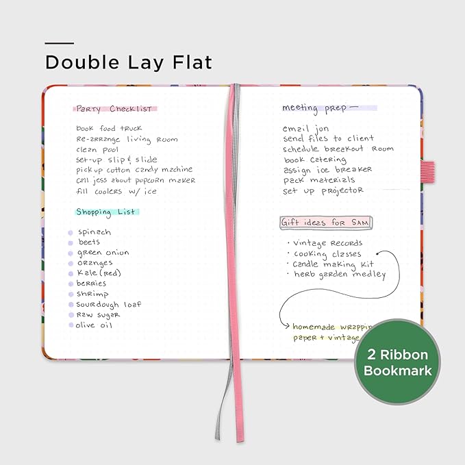 &And Per Se Dotted Journal Notebook, A5 Hardcover Aesthetic Dotted Notebook – 160 Pages 100gsm Thick Dot Grid Paper, 3 Sticker Sheets – Gift-Ready Journaling Kit for Women (Elegant Florals)
