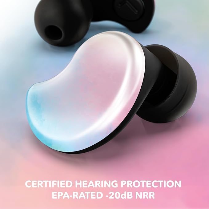 CURVD Cliq Noise Cancelling Ear Plugs – Reusable Concert Earplugs for Noise Reduction with Swappable Covers, 5 Tip Sizes & Travel Case. Stylish, Comfy, and Customizable Protection