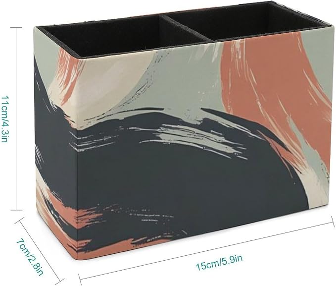 Modern Minimalism Art Swirl Desk Organizer PU Leather Caddy Holder | 5.9*2.8*4.3",multi-function storage box for phone remote pen makeup brush