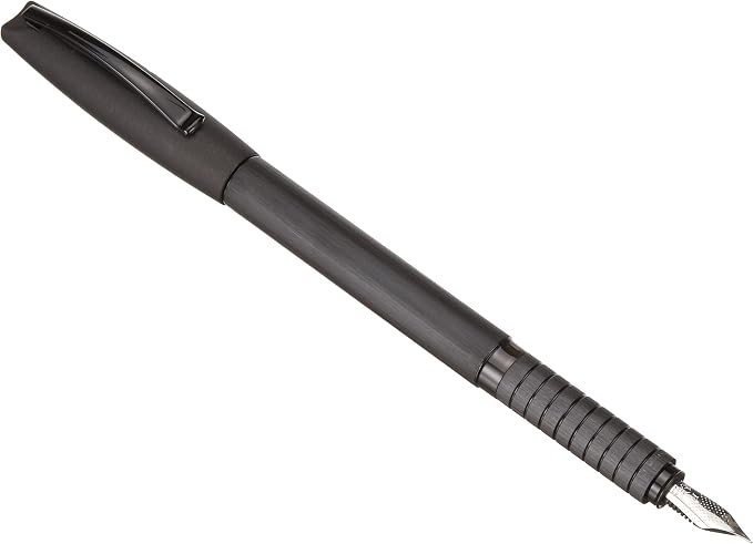 Faber-Castell Essentio Aluminum Black Fountain Pen - Fine Nib with Black Ink - Fine Writing Instruments