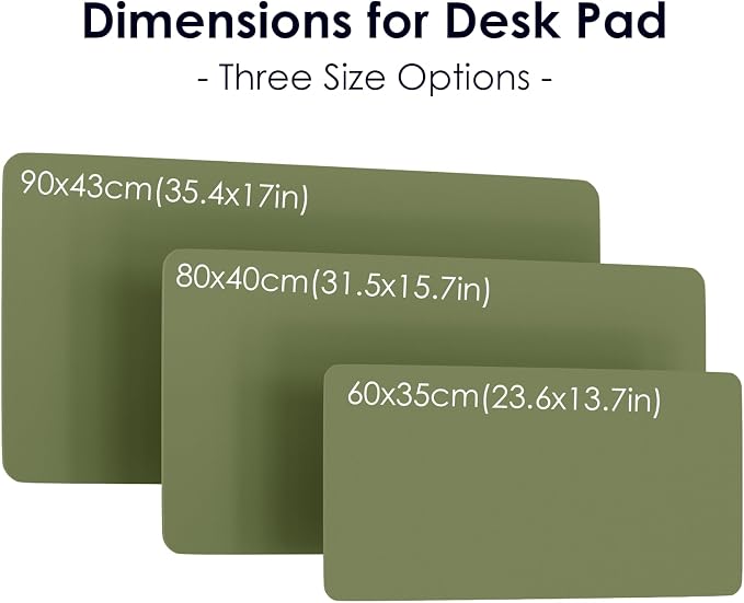 Leather Desk Pad Protector, Waterproof Mouse Pad, PU Desk Mat, Office Desk Cover, Desk Writing Mat for Office/Home/Work/Cubicle (Avocado Green) 31.5x15.7 in