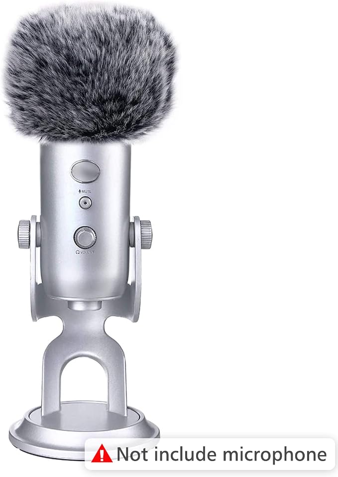 SUNMON Microphone Furry Windscreen Muff, Perfect Mic Pop Filter Mask Shield for Blue Yeti, Yeti Pro Microphones