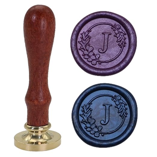 Initial Alphabet J Wax Seal Stamp Set, Retro Letter Sealing Stamp with 150Pcs Sealing Wax Beads in 5 Color, Melt Non Slip Spoon Pen Kit for Wedding and Christmas (J)