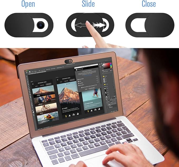 Webcam Cover Slide, [6 - Pack]Ultra-Thin Web Camera Cover for Laptops, PC,Computer and Apple Devices like MacBook,iMac, iPad and iPhone 6/7/8 Plus.0.022in Thick Web Blocker for Privacy and Security