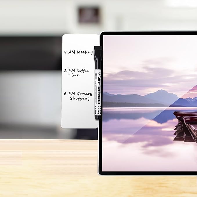 2 pcs Dry Erase Monitor Memo Board, Magnetic Dry Erase Multifunction Whiteboard Monitor Side Panel, Desktop Memo Board with 2 Pen