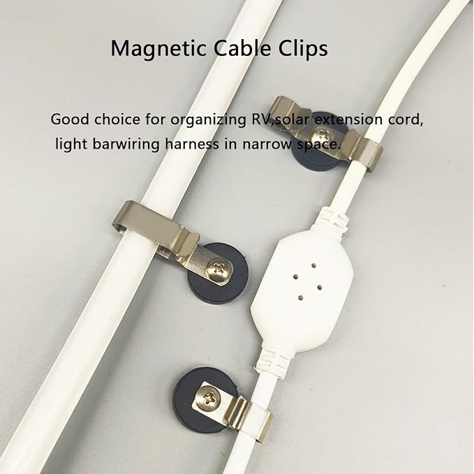 Heavy Duty Magnetic Cable Clips Anti-Slip Cable Clips Strong Magnet Cord Holder Magnetic Wire Clamps for Hanging Cables, Wire Holders for RV, Car, Workshop, Cabinet, Computer 6 PCS