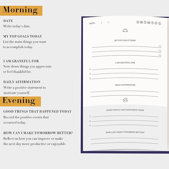 Self-Mastery Journal for Men & Women - Gratitude Journal for Daily Reflection, Mindfulness, and Self-Care - Guided Manifestation Journals - Inspirational Goal Journals with Pen Holder