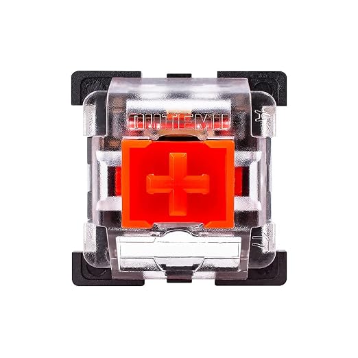 OUTEMU Red Switches, 3-pin Linear 45g Force Dustproof Hot-Swappable - Cherry MX Equivalent Switches for Mechanical Keyboard-Pack 65