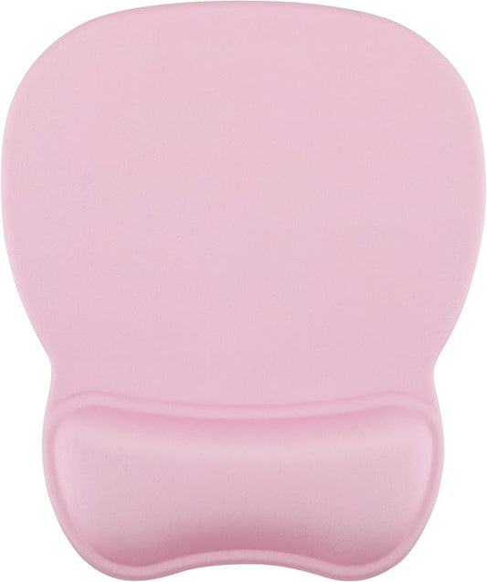 MROCO Ergonomic Mouse Pad with Gel Wrist Rest, Smooth Wrist Support Surface, Non-Slip PU Base for Pain Relief, Comfortable Mousepad for Computer, Laptop, Office & Home, 9.4 x 8.1 in, Pale Pink
