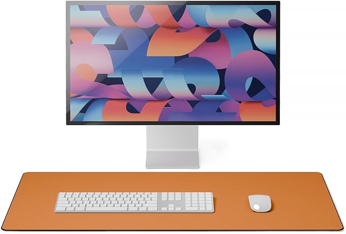 Jotsome Leather Desk Pad Mat, 34" x 17", Tan | Non-Slip Desk Blotter Pad - Desk Protector for Office, Home, Laptop and Desktop