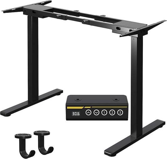 Dual Motor Standing Desk Frame for 40-63 in Tops, 264 lb, Black | Frame Only, Fits 40-63 x 24-28 in Tops, 28.3-46.5 in Height, 2+3 Controls, ≤45 dB, 264 lb Capacity