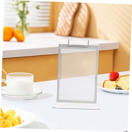 CHILDWEET Flip Menu Display Stand Acrylic Table Top Sign Holder Restaurant Menu Flip Desktop Sign Display Rack