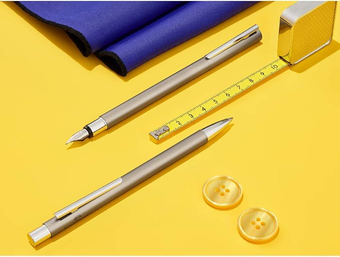 Faber-Castell NEO Slim Fountain Pen, Matte Stainless Steel - Extra Fine