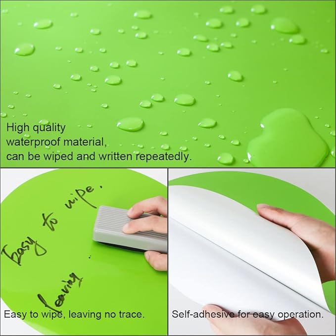 Dry Erase Circle Dots, 12 Pack Whiteboard Table Stickers Removable Wall Decals Spots for Home School Classroom Desks Teachers, Green