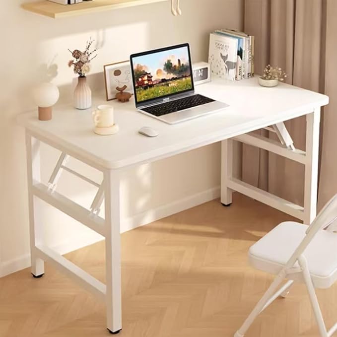 Folding Desk,39.4 Inch No Assembly Folding Computer Desk, Space-Saving Small Desk for Home Office Bedroom Dorm Study, Compact Portable Foldable Laptop Desk