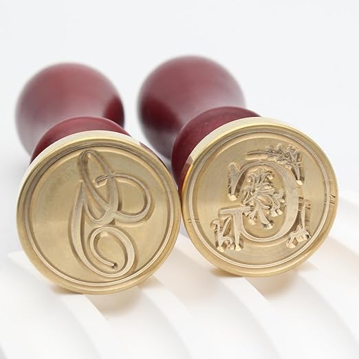Letter Wax Seal Stamp Kit - Initial Alphabet G Stamp Head 2pcs, Vintage Monogram Stamps Wax Seal Kit with 200pcs Assorted Sealing Beads, Spoon, Metallic Gold Silver Pens