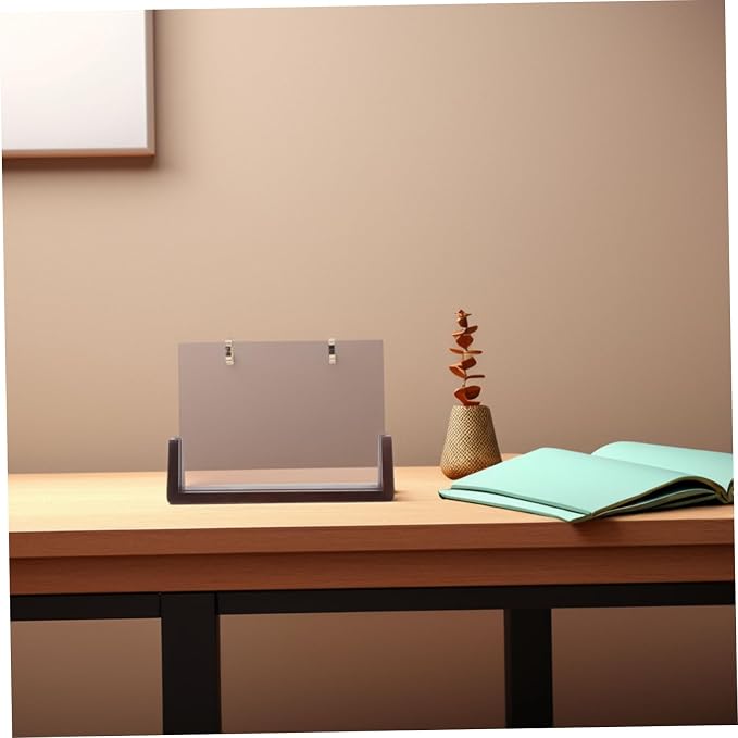 Veemoon 1 Set Flip Calendar Stand Sturdy Wooden Base for Home Office Desk Modern Calendar Rack for Easy Date Tracking Planning Secure Stable