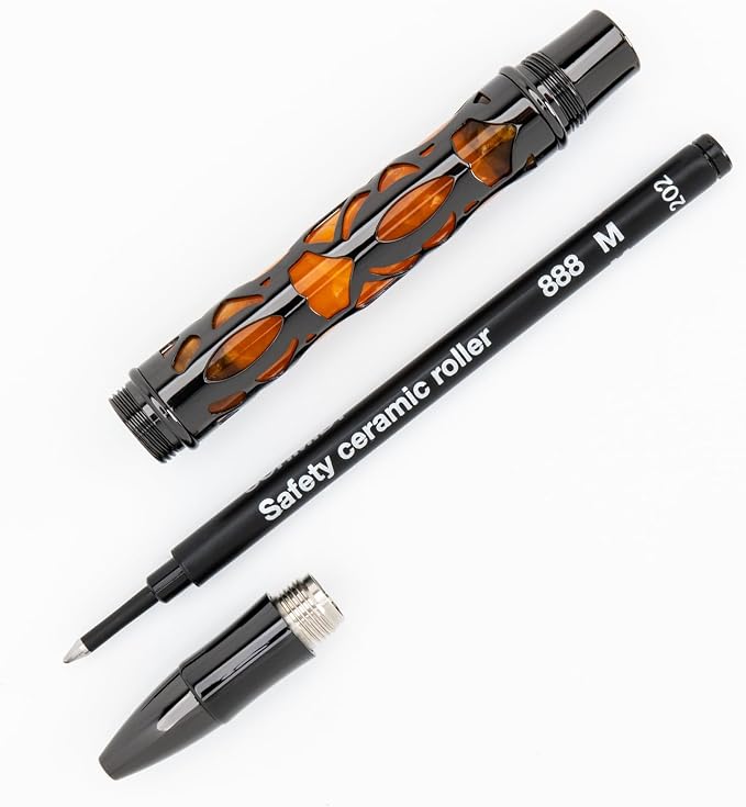 Conklin Endura Deco Crest Rollerball Pen in Orange with Rose Gold Accents – Refillable Rollerball Writing Instrument by Conklin Pen Company
